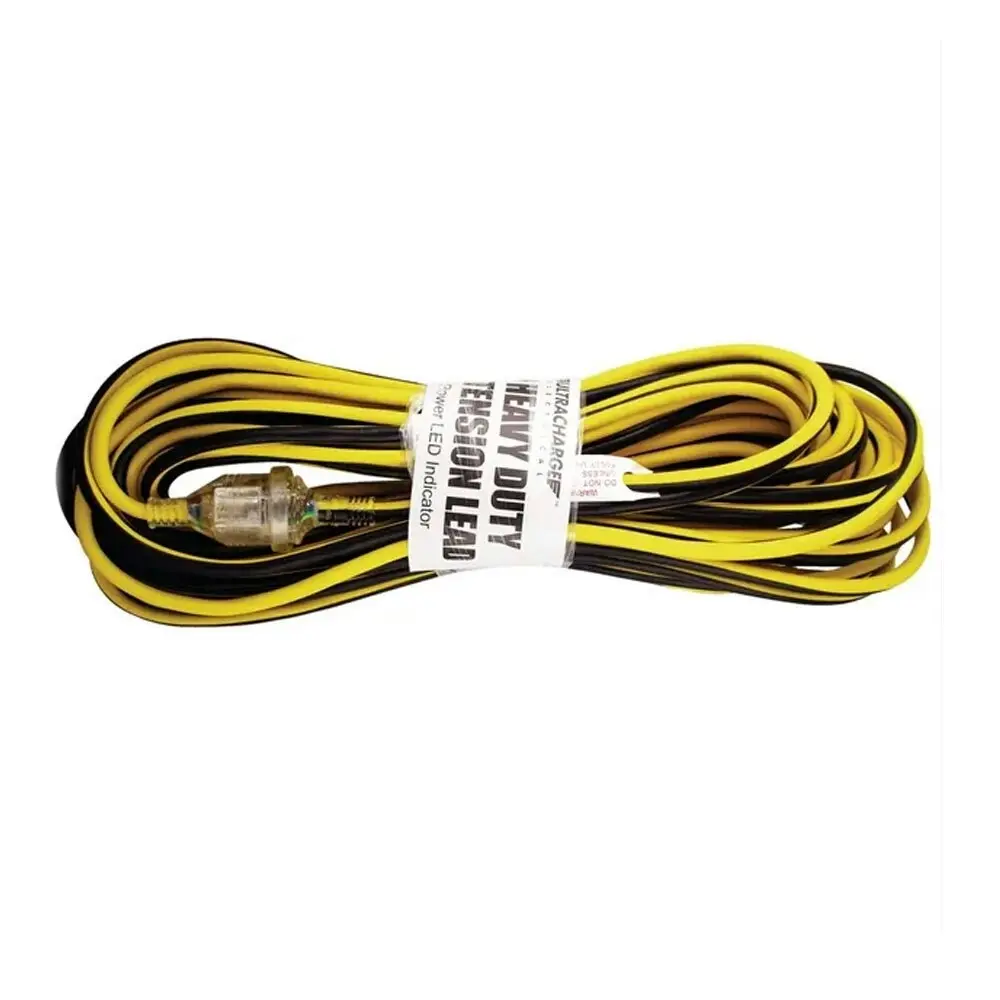 UltraCharge 25m Extension Heavy Duty 10A/2400W Lead Power Cord AU/NZ Plug Yellow