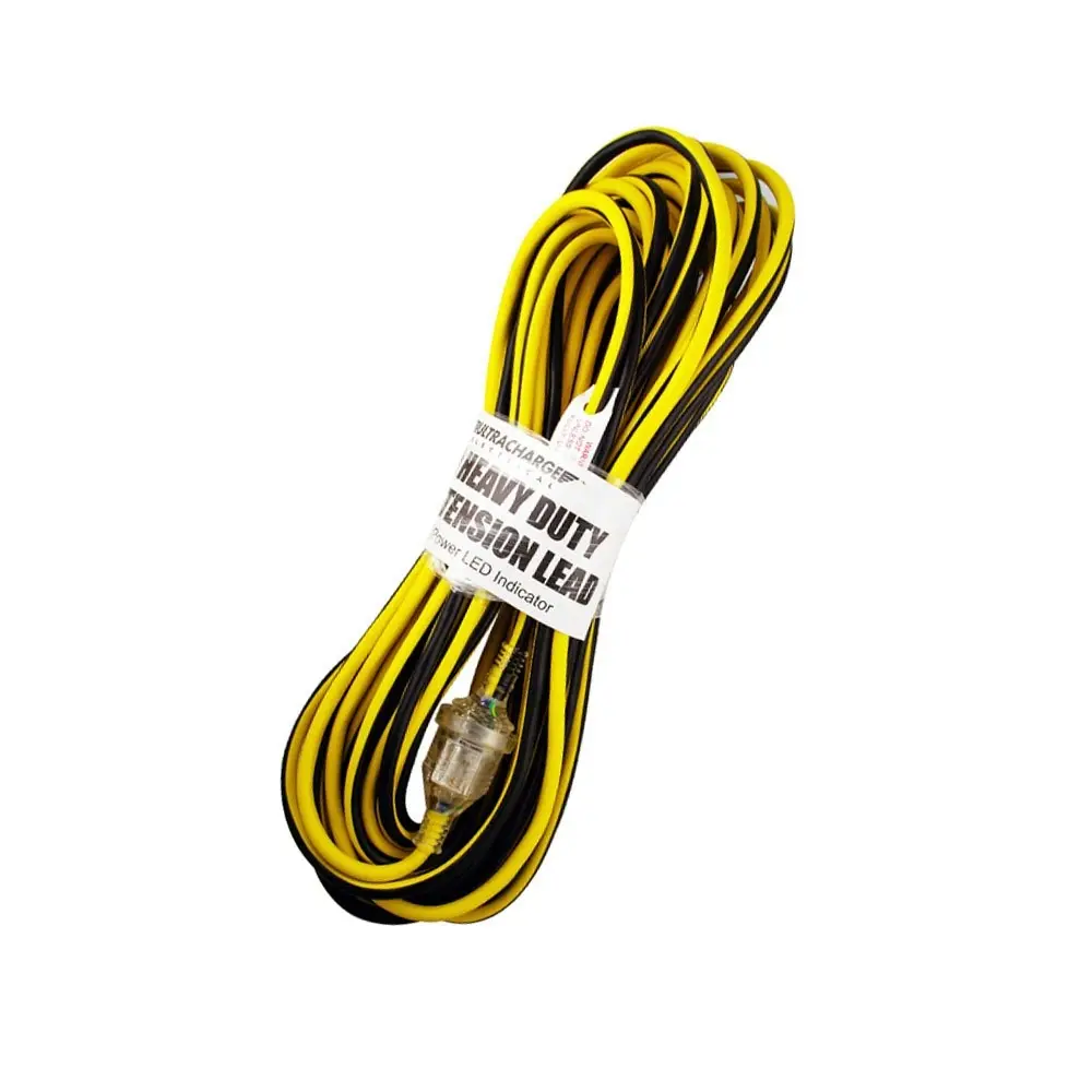 UltraCharge 25m Extension Heavy Duty 10A/2400W Lead Power Cord AU/NZ Plug Yellow