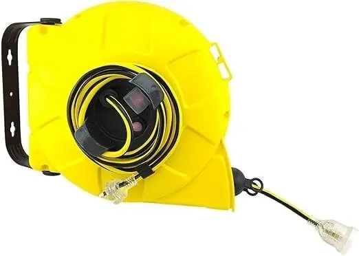 UltraCharge 15m Auto-Retractable/Mountable Extension Reel Lead 10A Cable Yellow