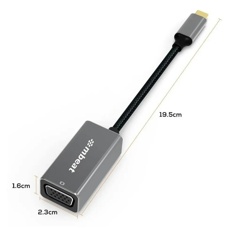 mBeat ToughLink 15cm USB-C Male To VGA Female Adapter Cable Converter For Mac