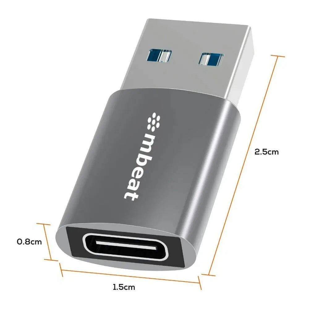 mBeat ToughLink 2.5cm USB 3.0 Male To USB-C Female Adapter Converter PC/Laptop