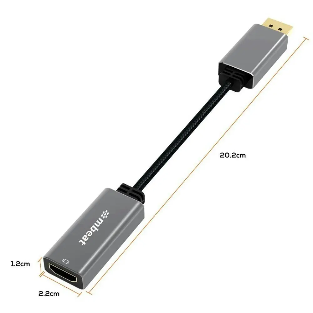 mBeat ToughLink 15cm DisplayPort Male To HDMI Female Cable Adapter For Laptop/PC