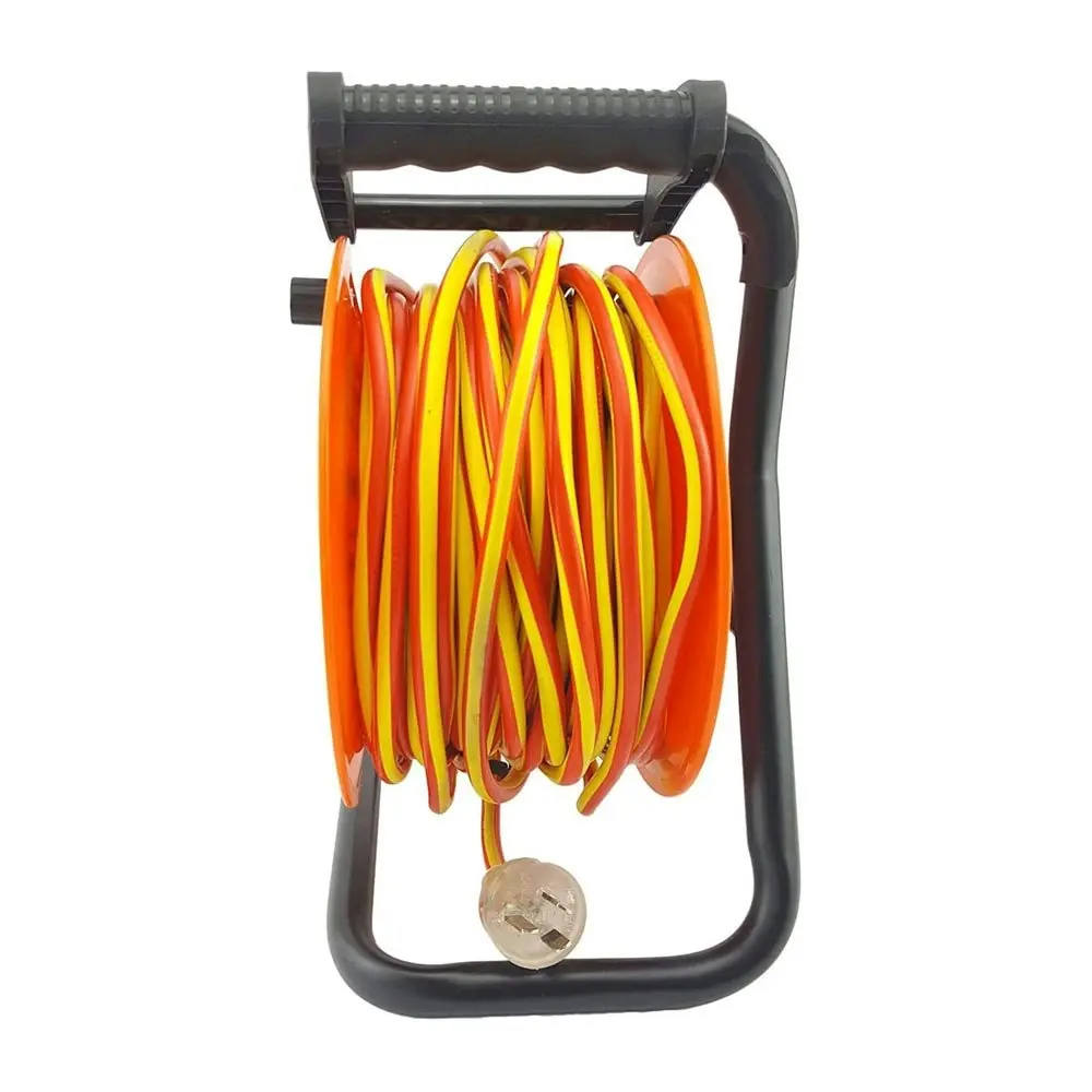 UltraCharge 25m Tradesman Extn Reel 10A Power Plug Extension Cord Switch Orange