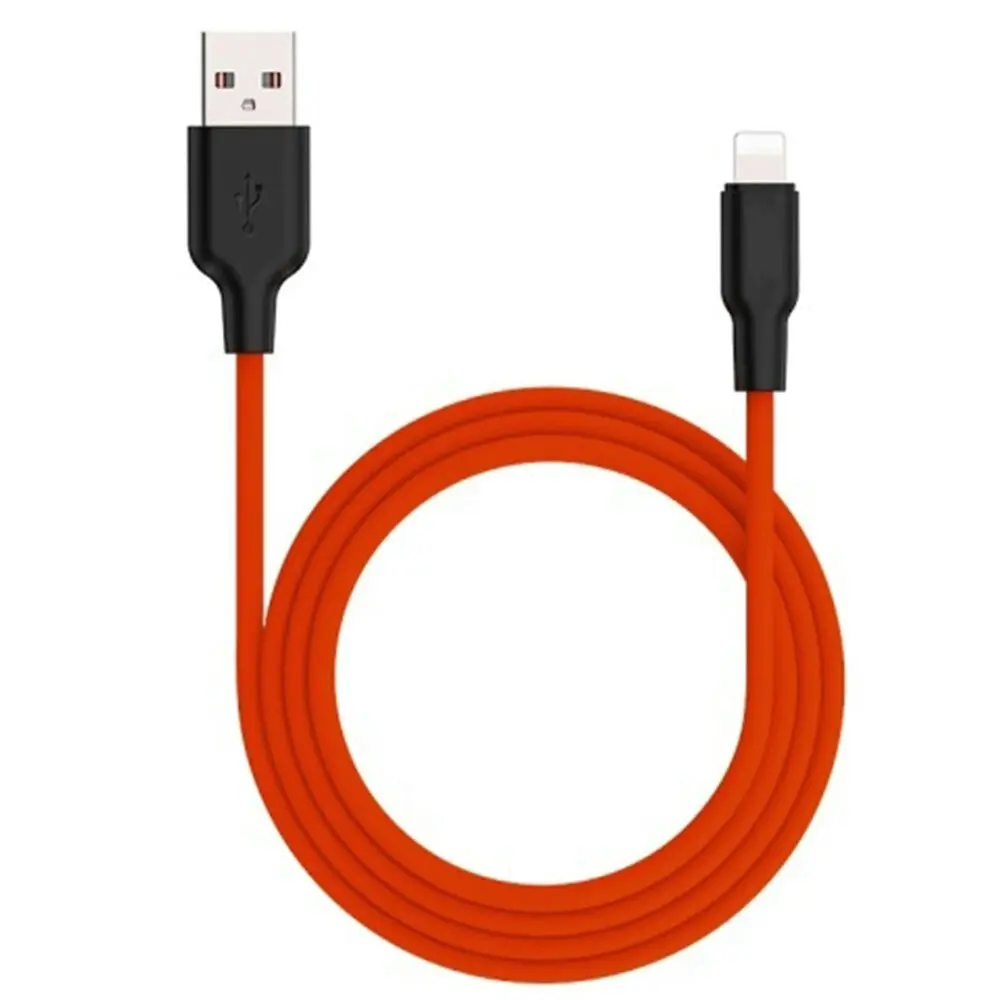 Philex 1m Silicone 2A Charge/Sync Lightning Cable to USB for Apple iPhone Red