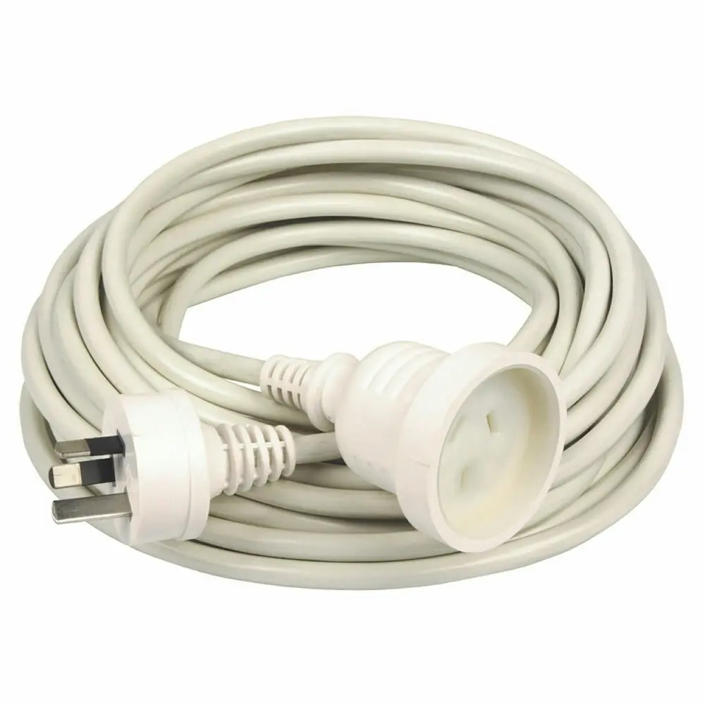 2PK Kensington 5m 2400W AU/NZ Power Extension Cable Lead Cord 10Amp Plug White