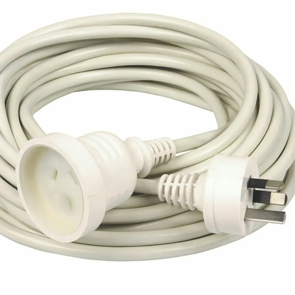 Kensington 5m 2400W AU/NZ 240V Power Extension Cable Lead Cord 10Amp Plug White