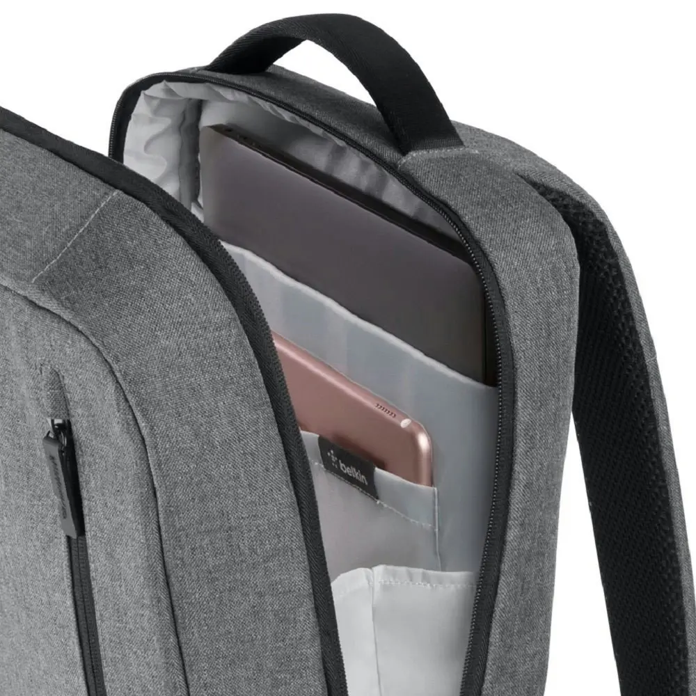 Belkin Classic Pro 15.6in Laptop Gadget Tablet Backpack Grey Black Travel Bag