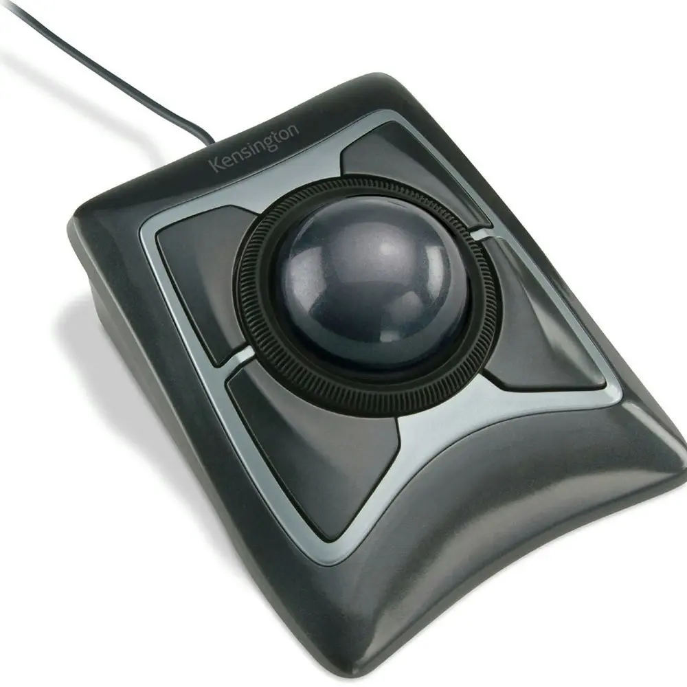 Kensington Expert Mouse Wired Trackball/Scroll Ring Large Ball/Wrist Rest/PC/Mac