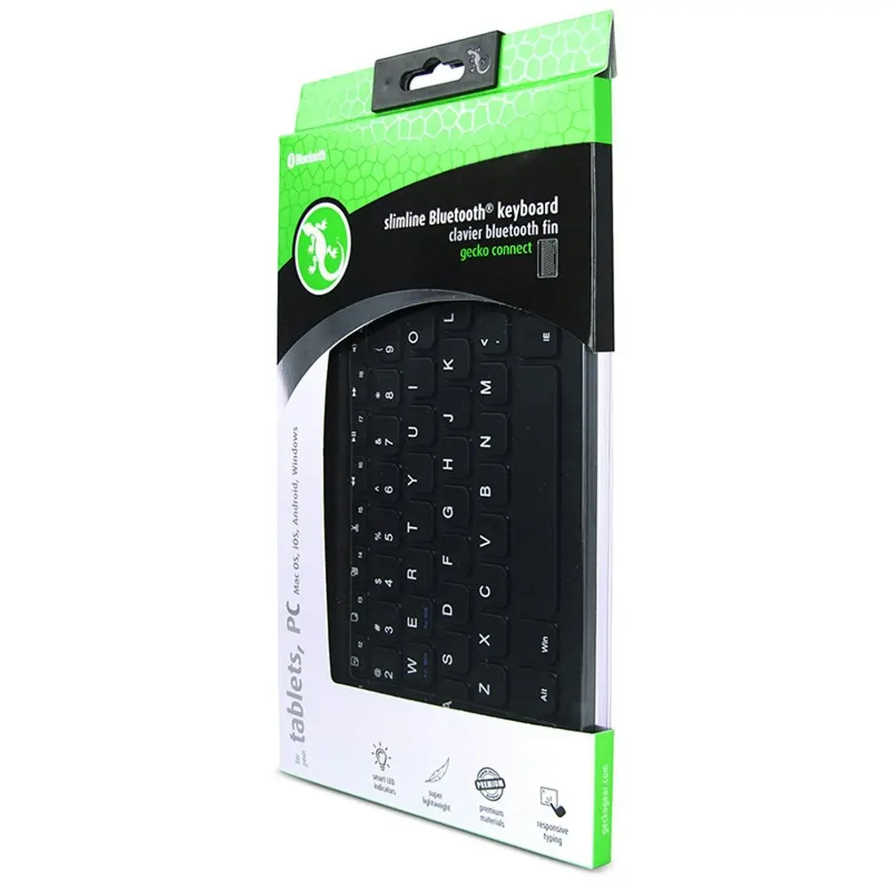 Gecko Rechargeable Wireless Bluetooth Keyboard for iPad Android Windows MAC PC