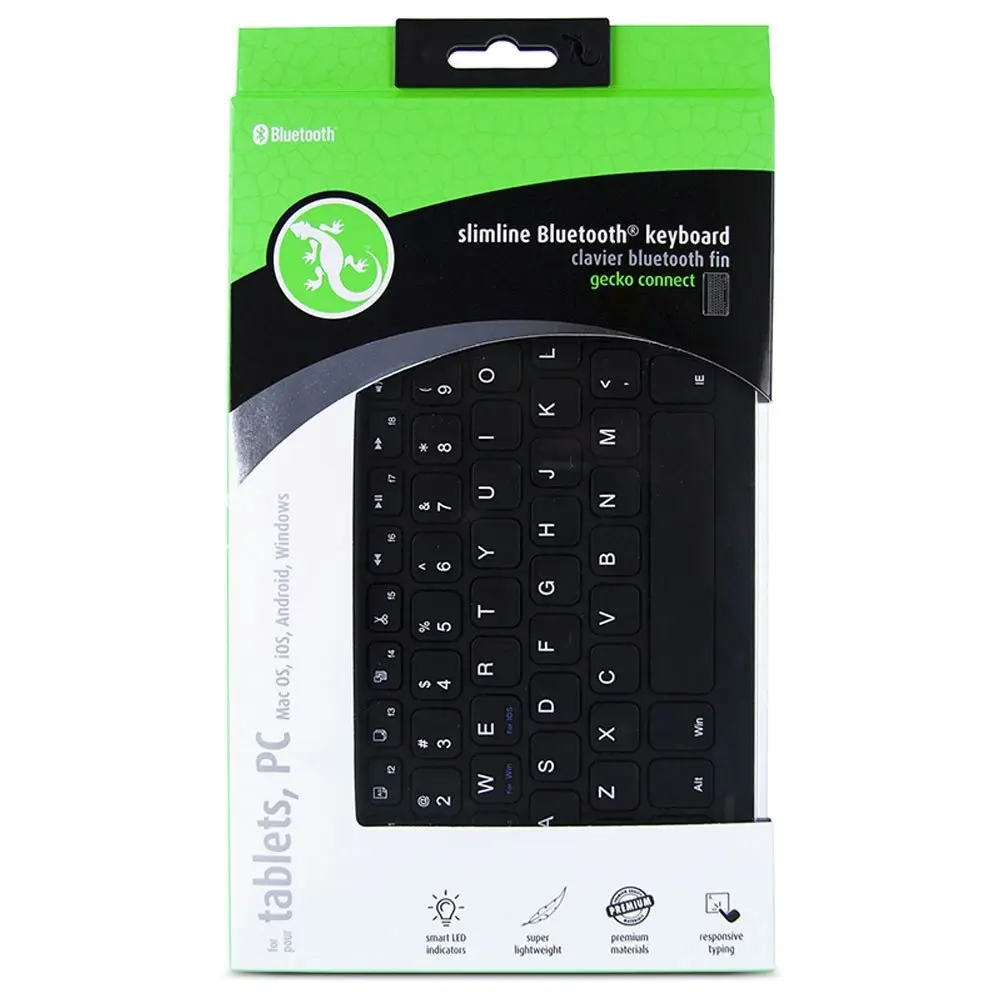 Gecko Rechargeable Wireless Bluetooth Keyboard for iPad Android Windows MAC PC