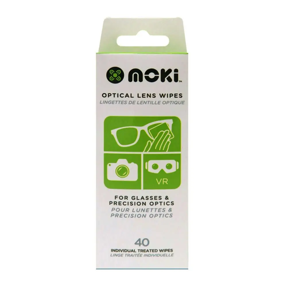 40pc Moki Optical Lens Wipes Cleaner Cleaning Wet Tissue for Camera/VR/LCD/Phone