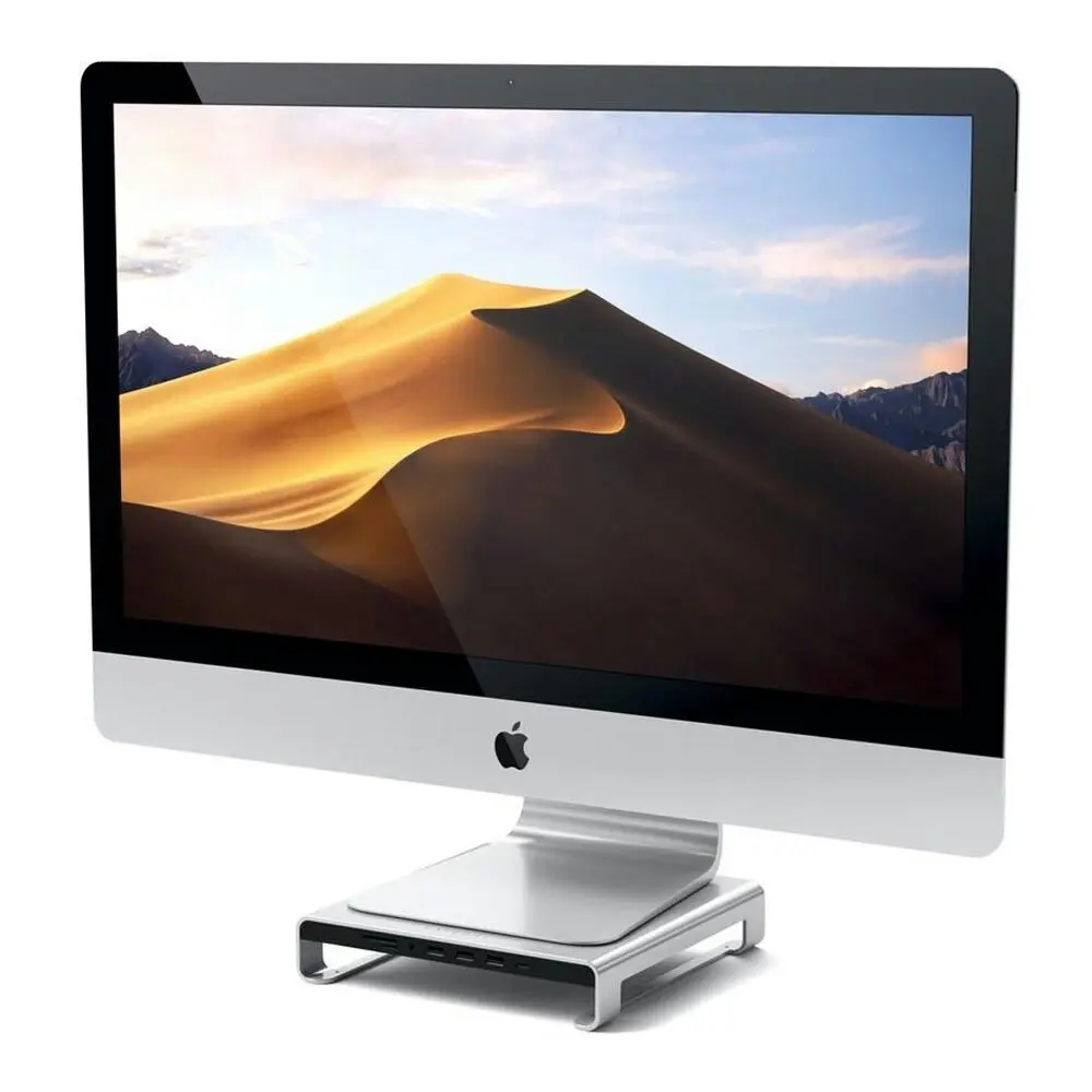 Satechi Aluminium Monitor Stand Hub/Holder Storage Desk Mount for iMac Silver