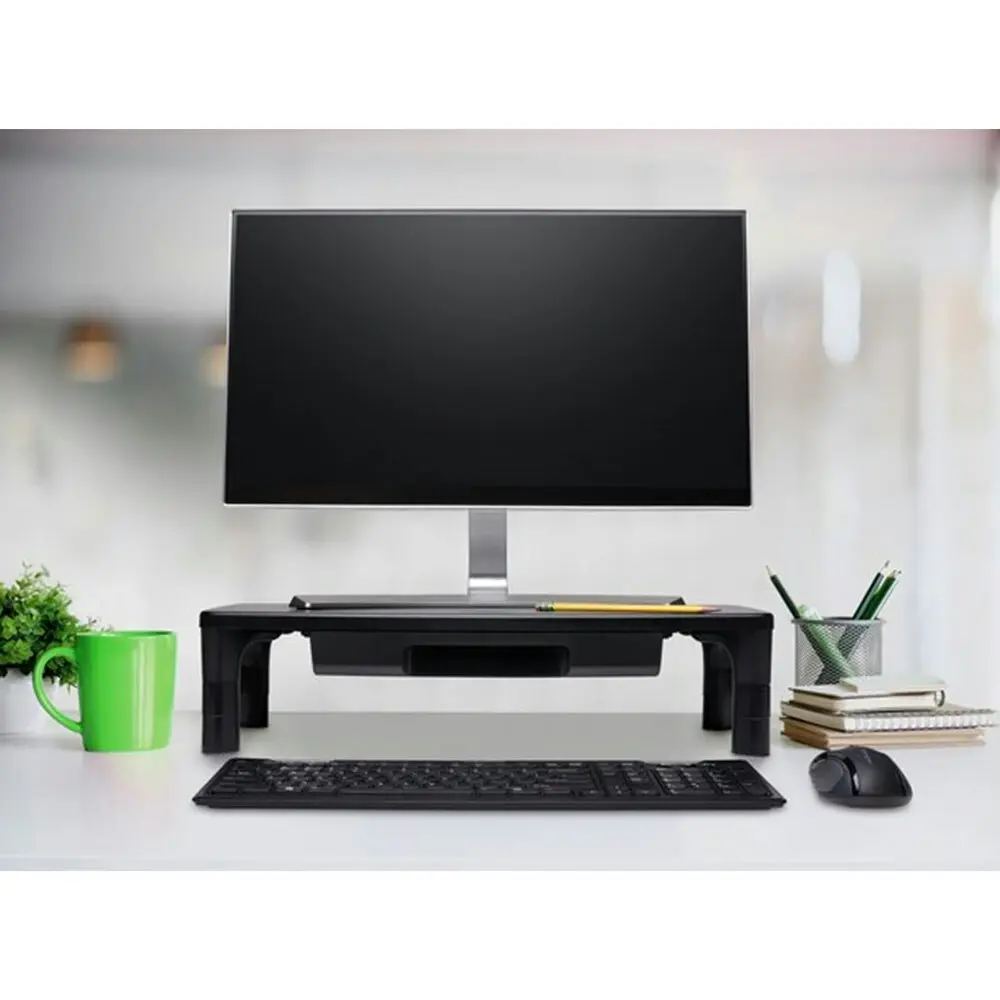 Kensington SmartFit Desktop Monitor Stand Computer Riser Holder w/ Drawer Black