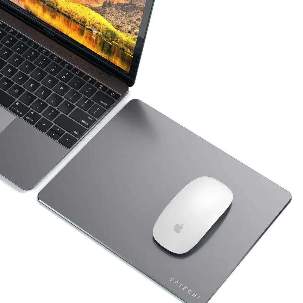 Satechi Aluminum Mouse Pad Computer Mice Mat w/ Anti-Slip Rubber Pad Space Grey