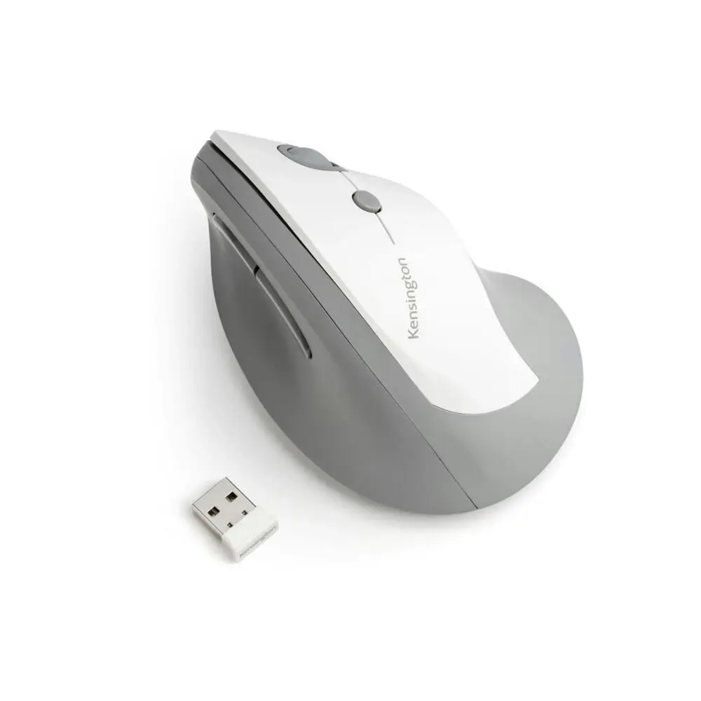 Kensington Pro Fit Ergo Vertical 6 Buttons Universal USB Wireless Mouse Grey