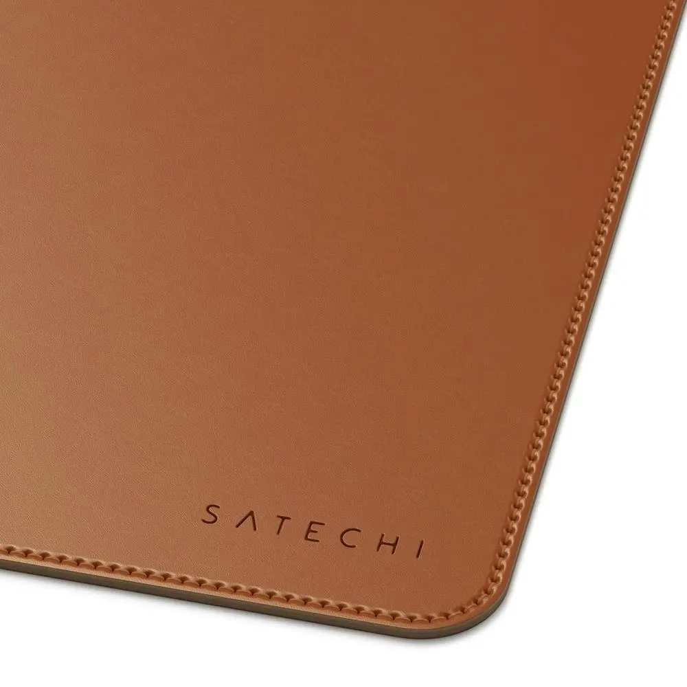 Satechi Multipurpose 58x31cm Eco Leather Deskmate Table Protector/Mouse Pad BRWN