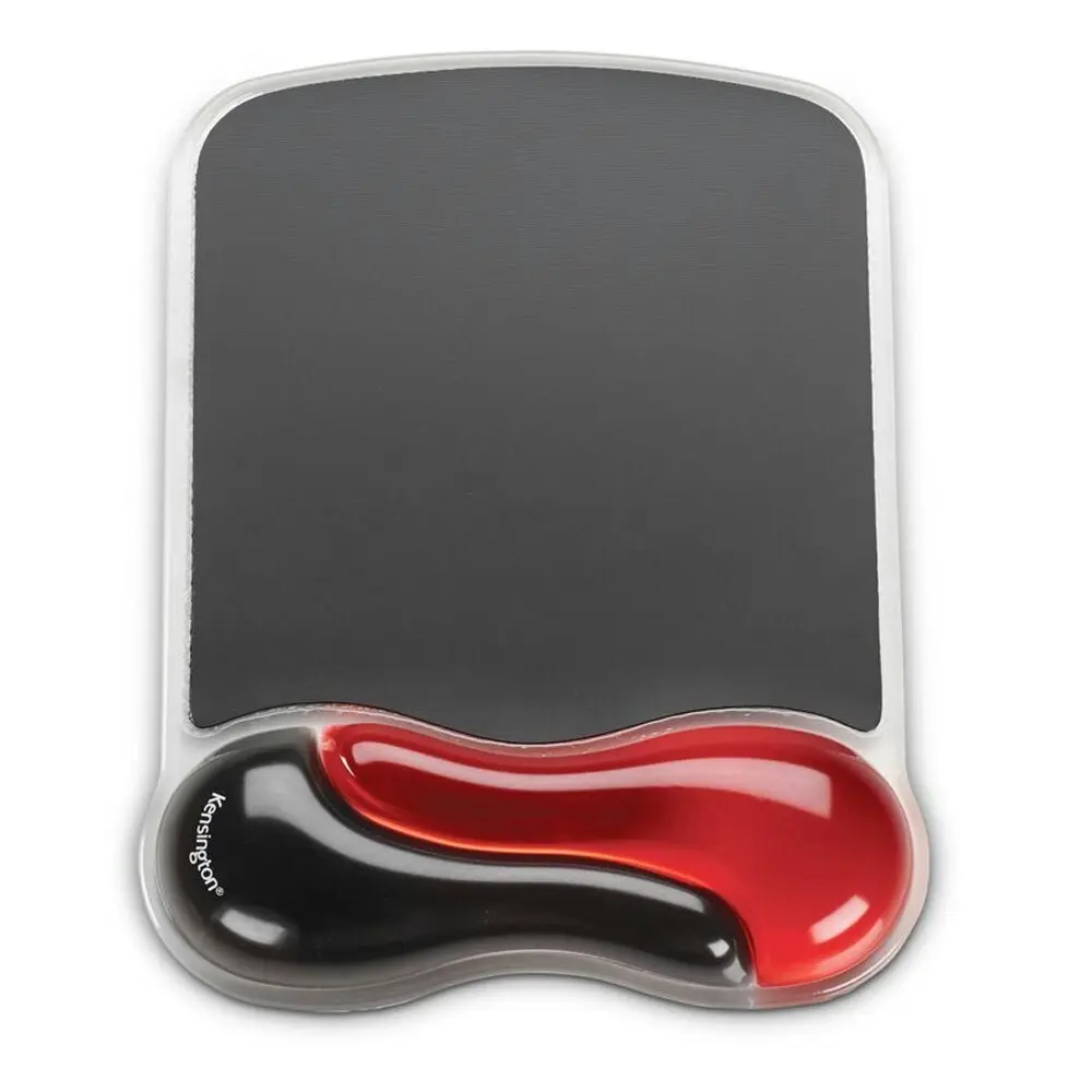 Kensington Duo Soft Gel Pillow Mouse Pad Wrist Rest Support Desk Mat Red/Black