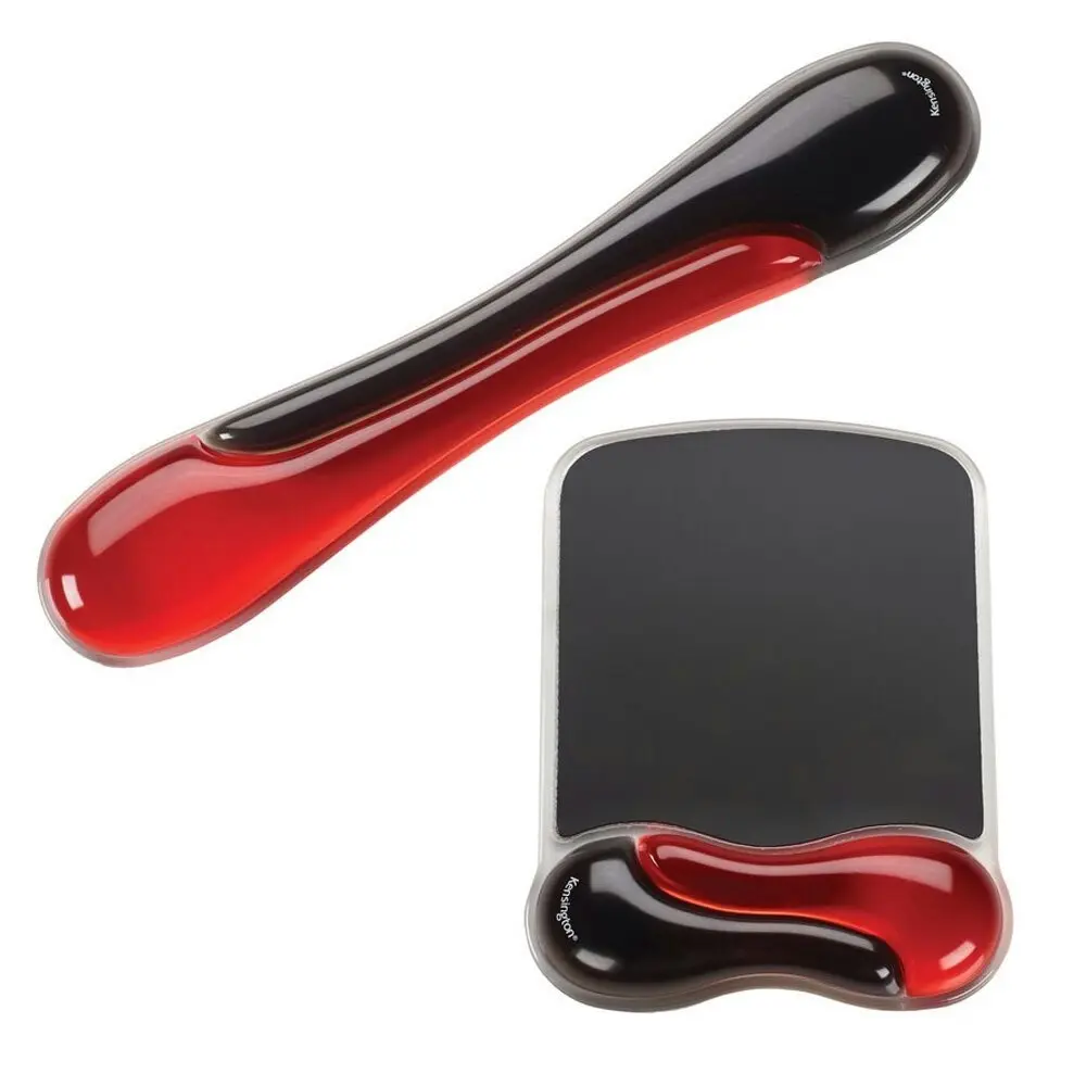 Kensington Duo Soft Gel Pillow Mouse Pad Wrist Rest Support Desk Mat Red/Black