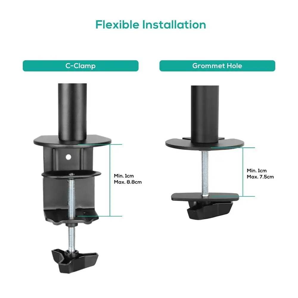 Activiva 13in to 32in Double Monitor Screen Bracket Tilt/Rotate Arm f/Desk Mount