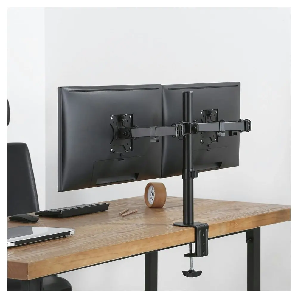 Activiva 13in to 32in Double Monitor Screen Bracket Tilt/Rotate Arm f/Desk Mount