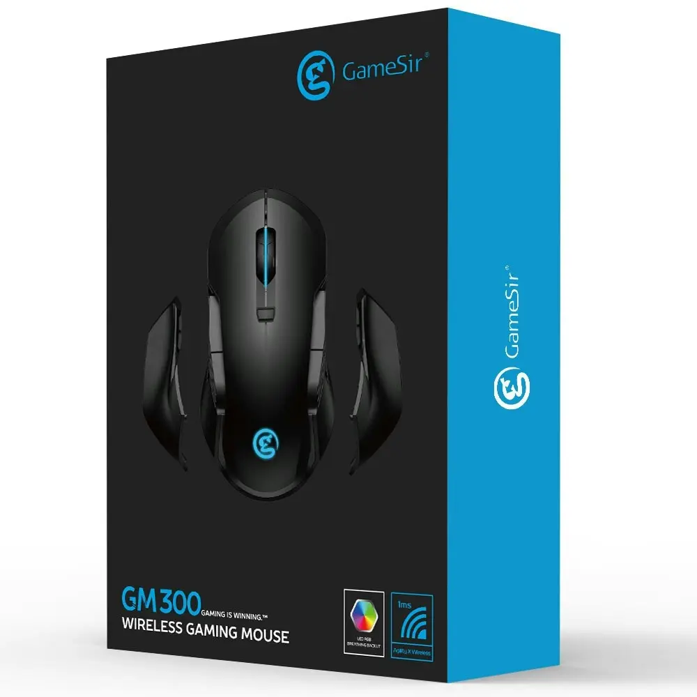 Game Sir GM300 RGB Wireless Optical Gaming Mouse for Laptop/PC Computer Black