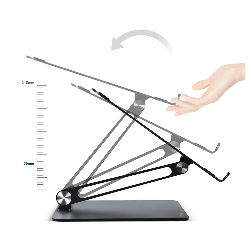 Bonelk Elevate 11" to 17" Laptop Stand Pivot Tiltable Portable Holder Black