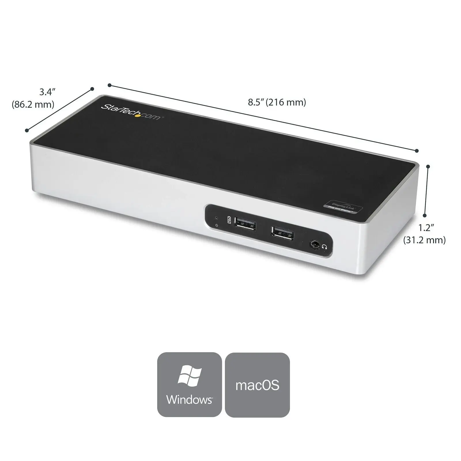 Star Tech Dual Monitor HDMI & DVI/VGA GbE USB 3.0 Laptop Docking Station 5Gbps