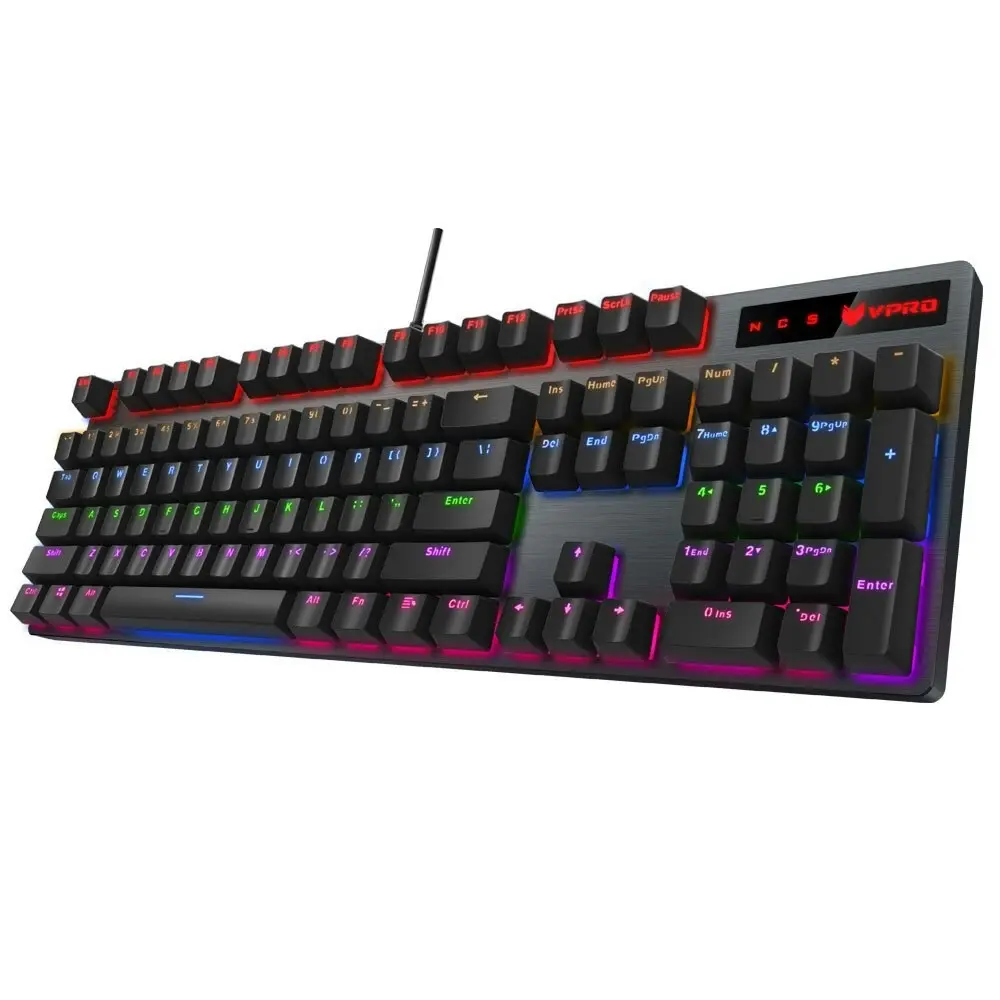 Rapoo V500 Pro Rainbow Backlit Wired Mechanical Gaming Keyboard for PC/Laptop BK