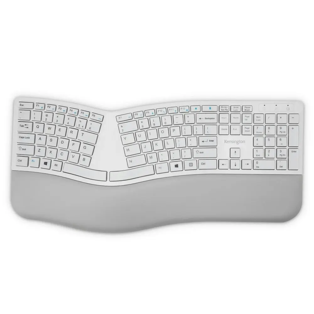 Kensington Ergonomic Dual Wireless Ergo Bluetooth Keyboard for PC/Laptop Grey