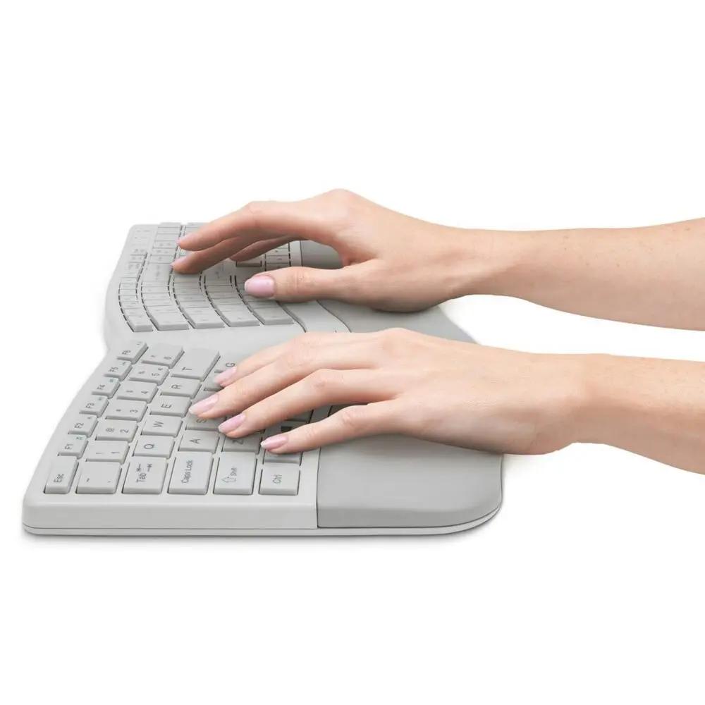 Kensington Ergonomic Dual Wireless Ergo Bluetooth Keyboard for PC/Laptop Grey