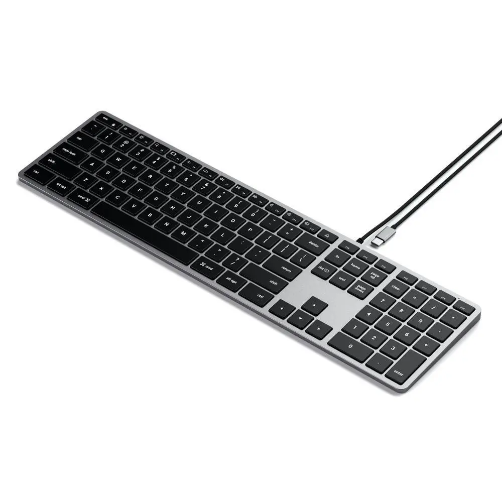 Satechi Slim W3 USB-C Wired Backlit Keyboard for iPad/iMac/MacBook Space Grey