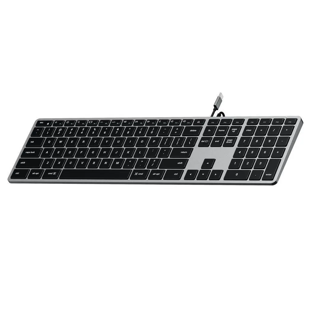 Satechi Slim W3 USB-C Wired Backlit Keyboard for iPad/iMac/MacBook Space Grey