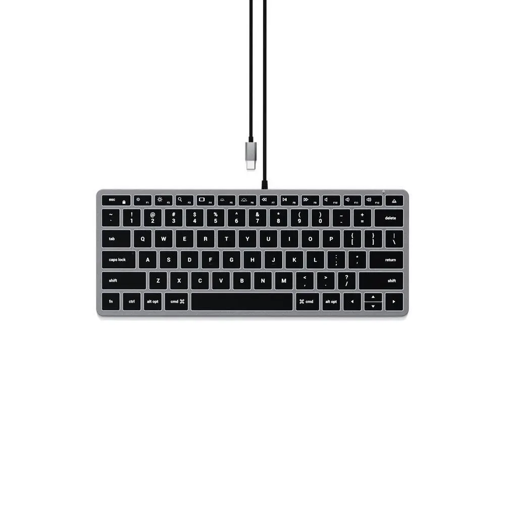 Satechi Slim W1 USB-C Wired Backlit Keyboard for iPad/iMac/MacBook Space Grey