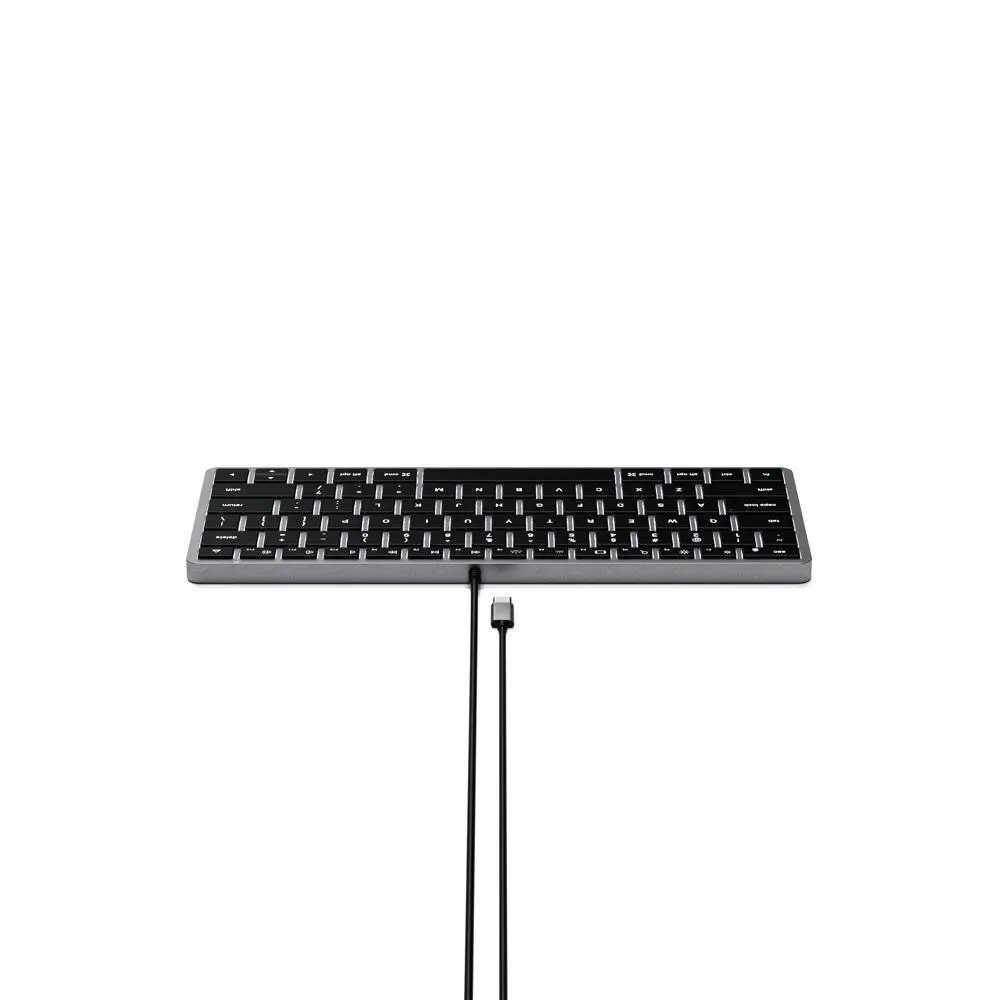 Satechi Slim W1 USB-C Wired Backlit Keyboard for iPad/iMac/MacBook Space Grey