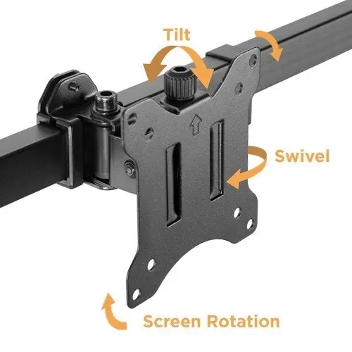 Brateck 86cm Dual-Screen 17'-32' Monitors Table Desk Mount Desktop Pole Black