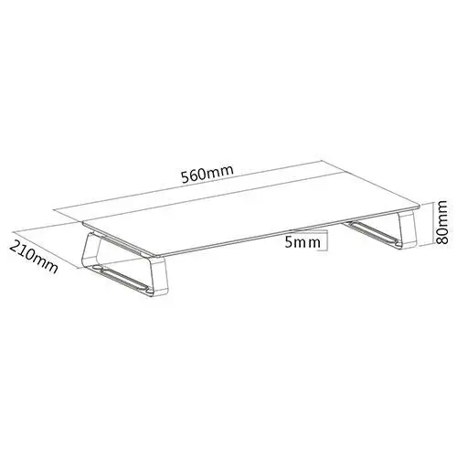 Brateck 13'-32'  Universal Tabletop Monitors Riser F/ Screen Size Transparent