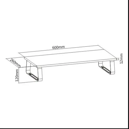 Brateck 13'-32' Timber Desktop Monitor Stand Particle Board F/ Screen Size Black