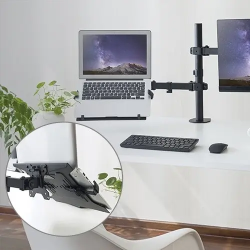 Brateck 30cm Steel Rack Holder Stand Storage for 10"-15.6" Laptop/Desk Mounts BK