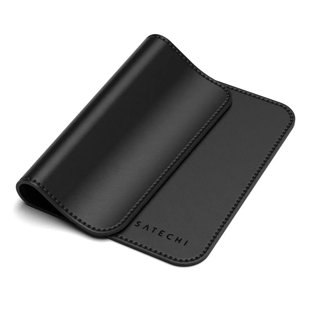 Satechi Eco Leather Mouse Pad 24.9x19cm Working/Gaming Mat Wrist Support Black