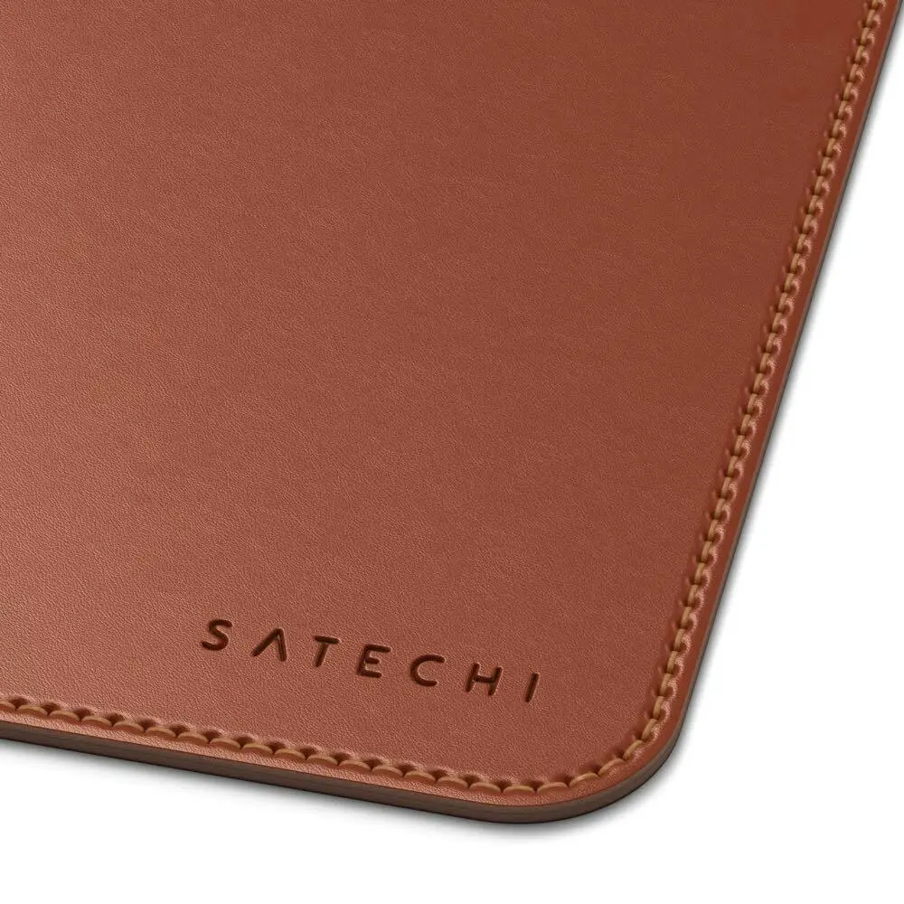 Satechi Eco Leather Mouse Pad 24.9x19cm Working/Gaming Mat Wrist Support Brown