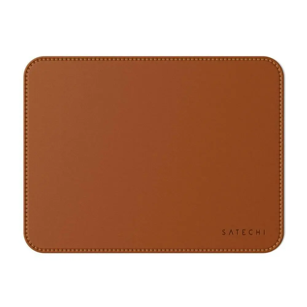 Satechi Eco Leather Mouse Pad 24.9x19cm Working/Gaming Mat Wrist Support Brown