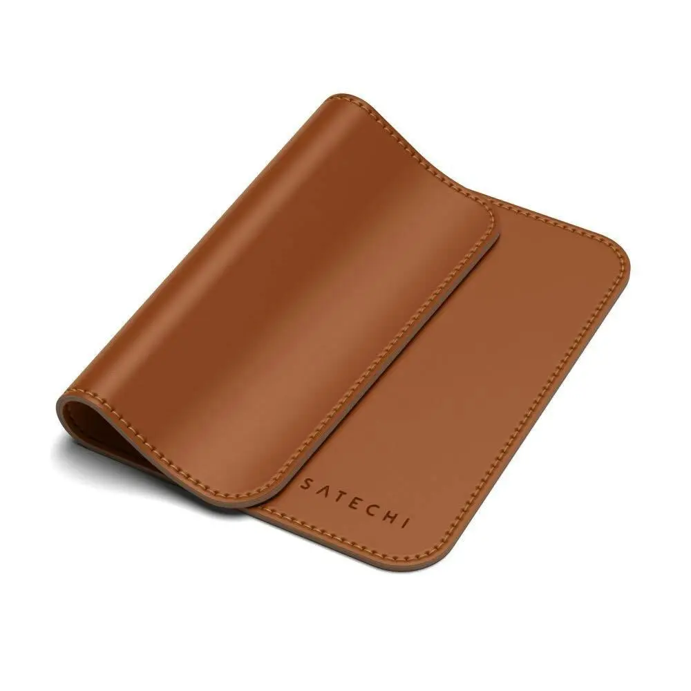 Satechi Eco Leather Mouse Pad 24.9x19cm Working/Gaming Mat Wrist Support Brown