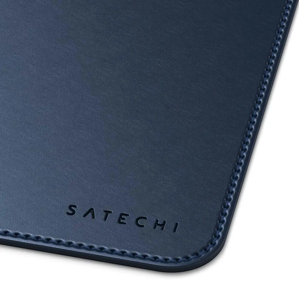 Satechi Eco Leather Mouse Pad 24.9x19cm Working/Gaming Mat Wrist Support Blue