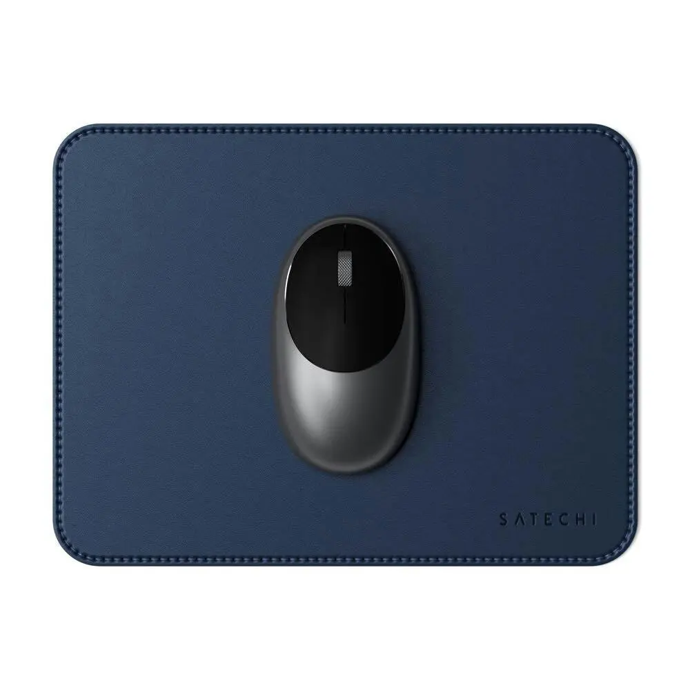 Satechi Eco Leather Mouse Pad 24.9x19cm Working/Gaming Mat Wrist Support Blue