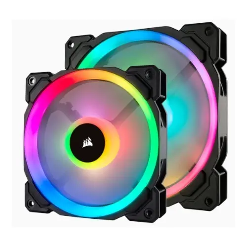 Corsair LL140 140mm 51 CFM RGB Dual Light Loop PWM Cooling Fan f/ Gaming PC Case