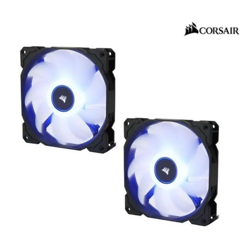 2PK Corsair Air Flow AF140 140mm Low Noise 1150RPM LED Cooling Fans f/PC Case BL