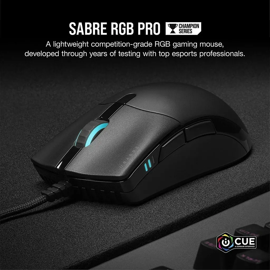 Corsair Sabre RGB Pro Champion Series Ultra Light Gaming Mouse for Desktop PC