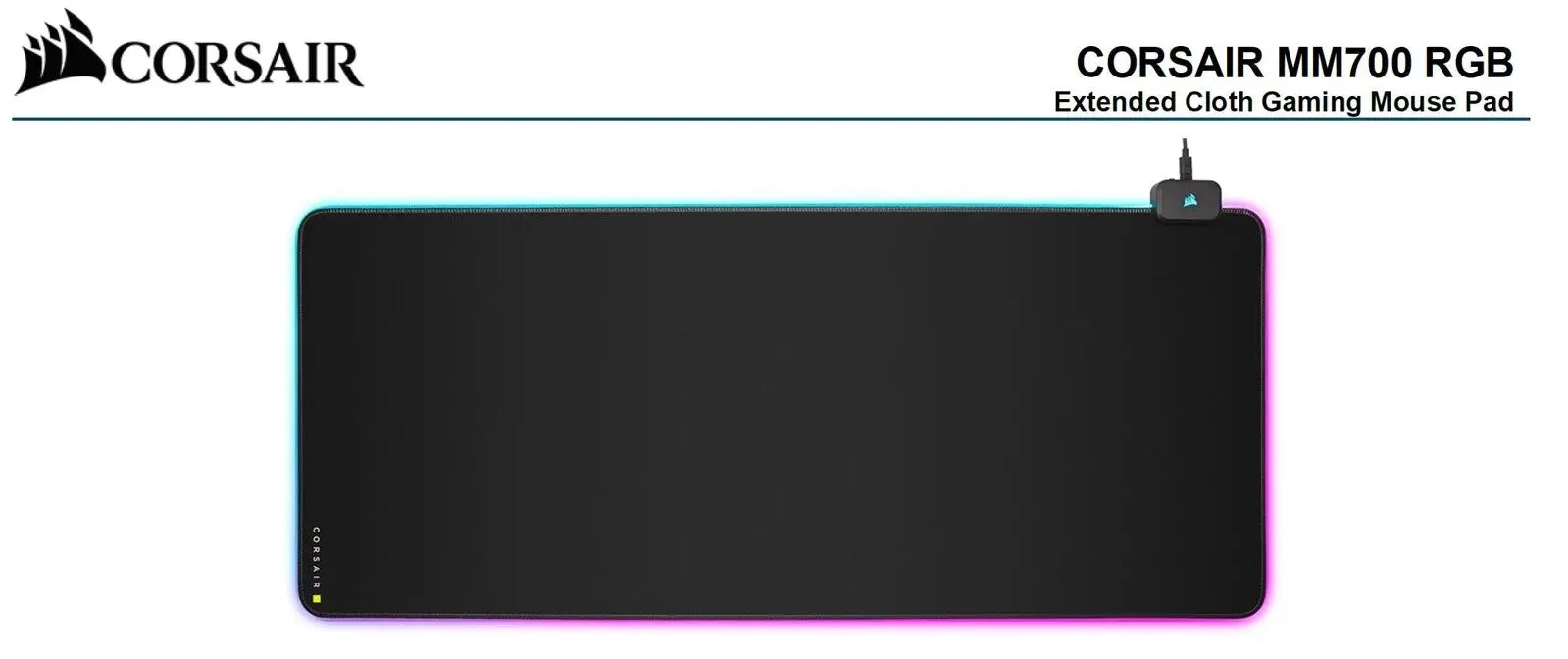 Corsair MM800 RGB Polaris Non Slip Extended Gaming Mouse Pad for Keyboard/Mice