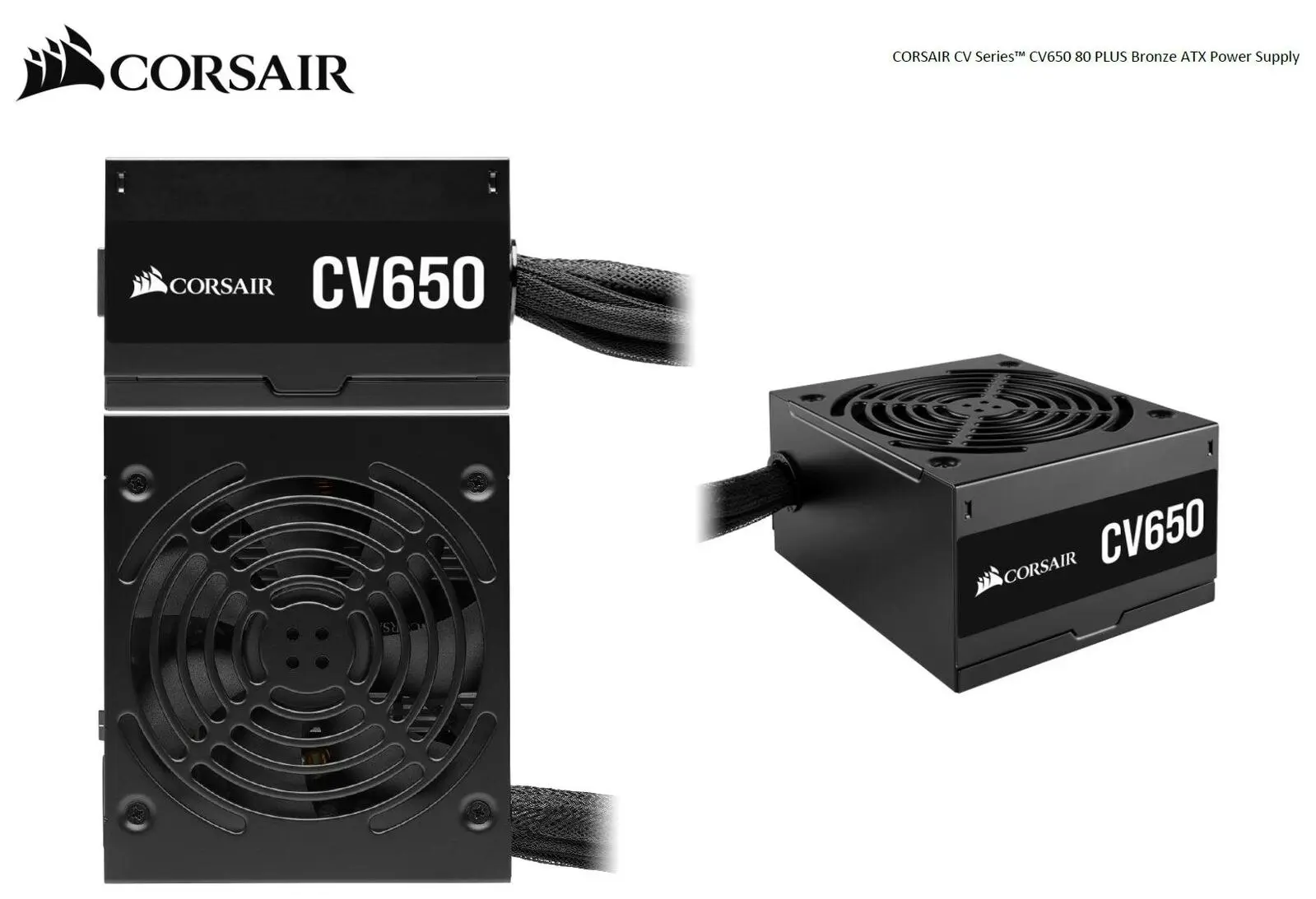 Corsair CV650 ATX 650W 80 Plus Bronze Power Supply PSU for Desktop/Computer PC