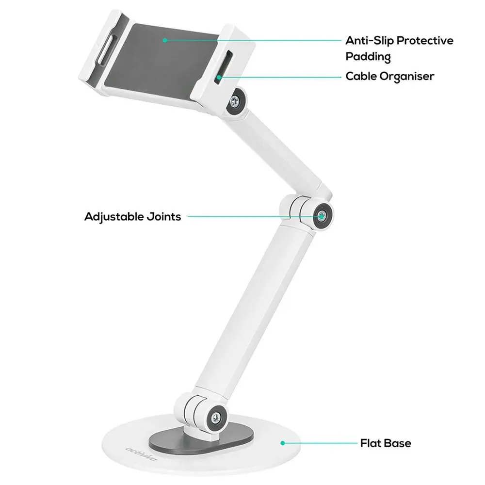 Activiva 47cm Universal iPad & Tablet Tabletop Stand f/ Tablets 4.7-12.9in White